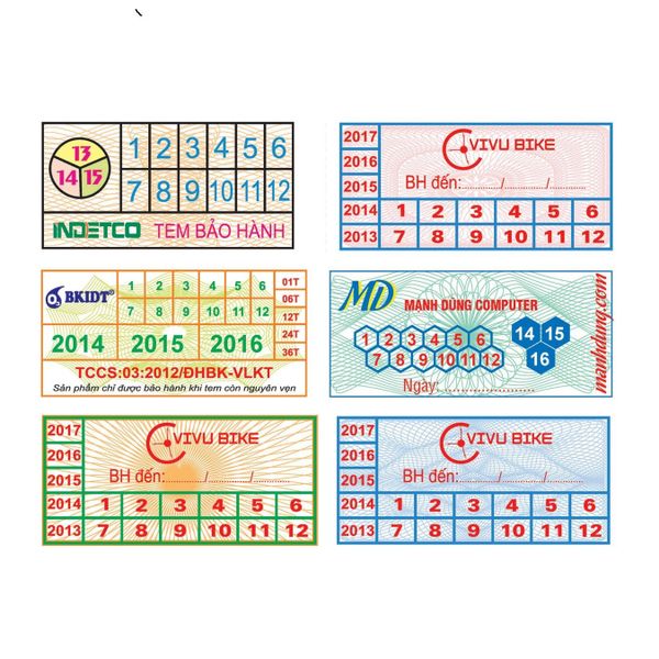 In tem bảo hành Mau tem bao hanh 2