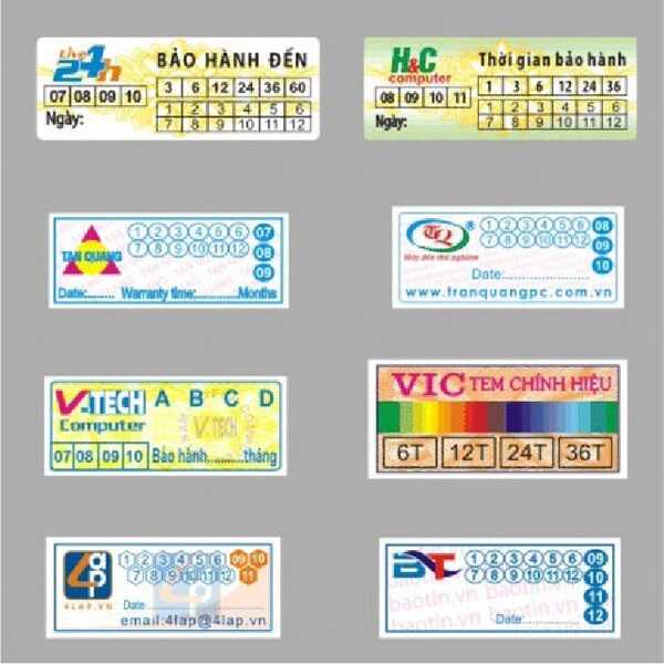 In tem bảo hành Mau tem bao hanh 3