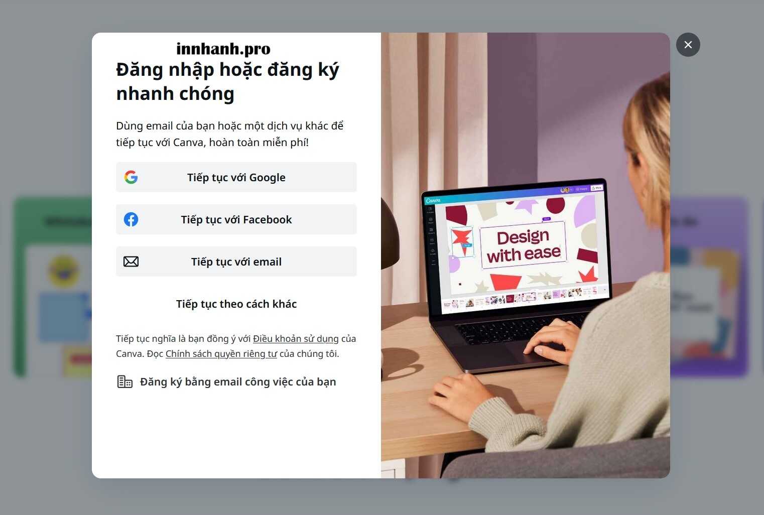 Đăng ký canva