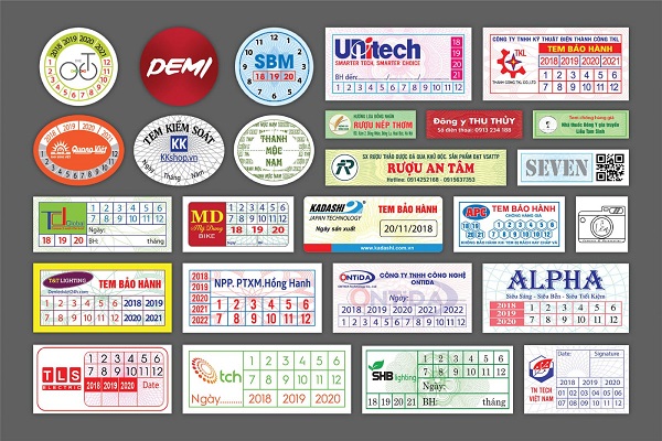 Top các kích thước tem nhãn được sử dụng rộng rãi Kích thước tem nhãn đặc biệt