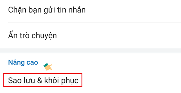Các bước kích hoạt tính năng sao lưu dữ liệu Zalo trên điện thoại di động