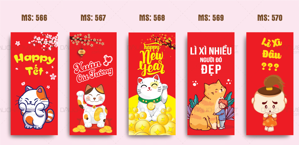 In Bao Lì Xì Mẫu bao lì xì dành cho doanh nghiệp, in logo và thông tin liên hệ.