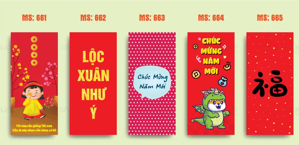 Mau bao li xi theo con giap Hinh anh con ran linh vat cua nam At Ty 2025 duoc the hien da dang tu de thuong den uy nghiem 6