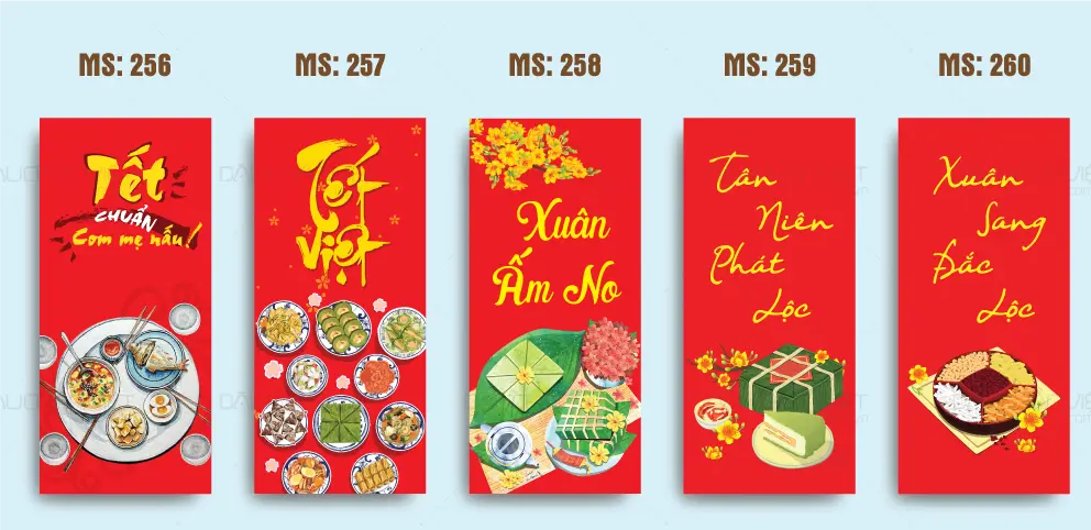 Mau bao li xi truyen thong Mau do vang chu dao hoa tiet hoa van chu Han hinh anh rong phuong. 3
