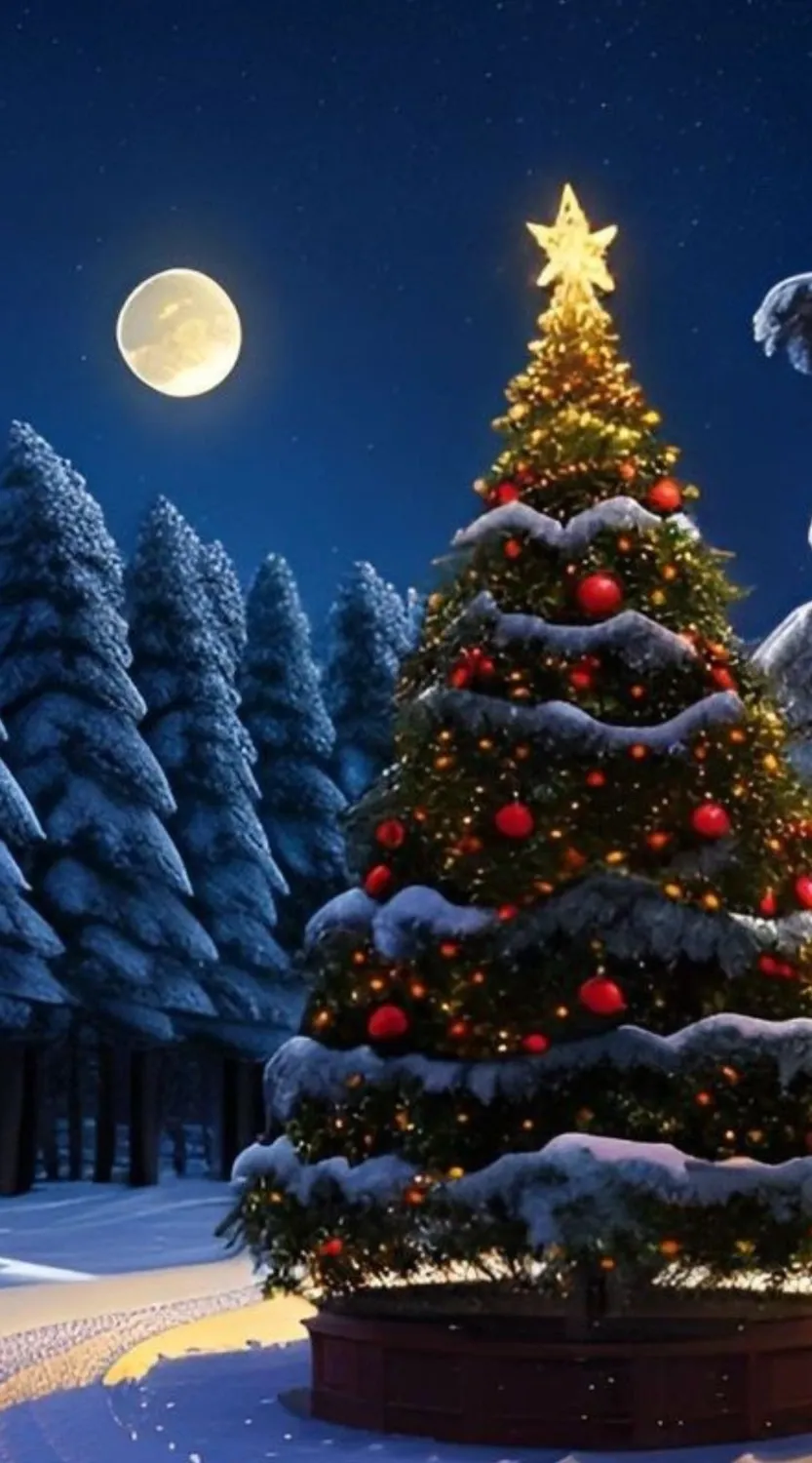 Cây thông Noel lúc chiều tà
