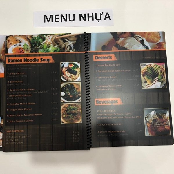 In Menu In menu nhựa PVC