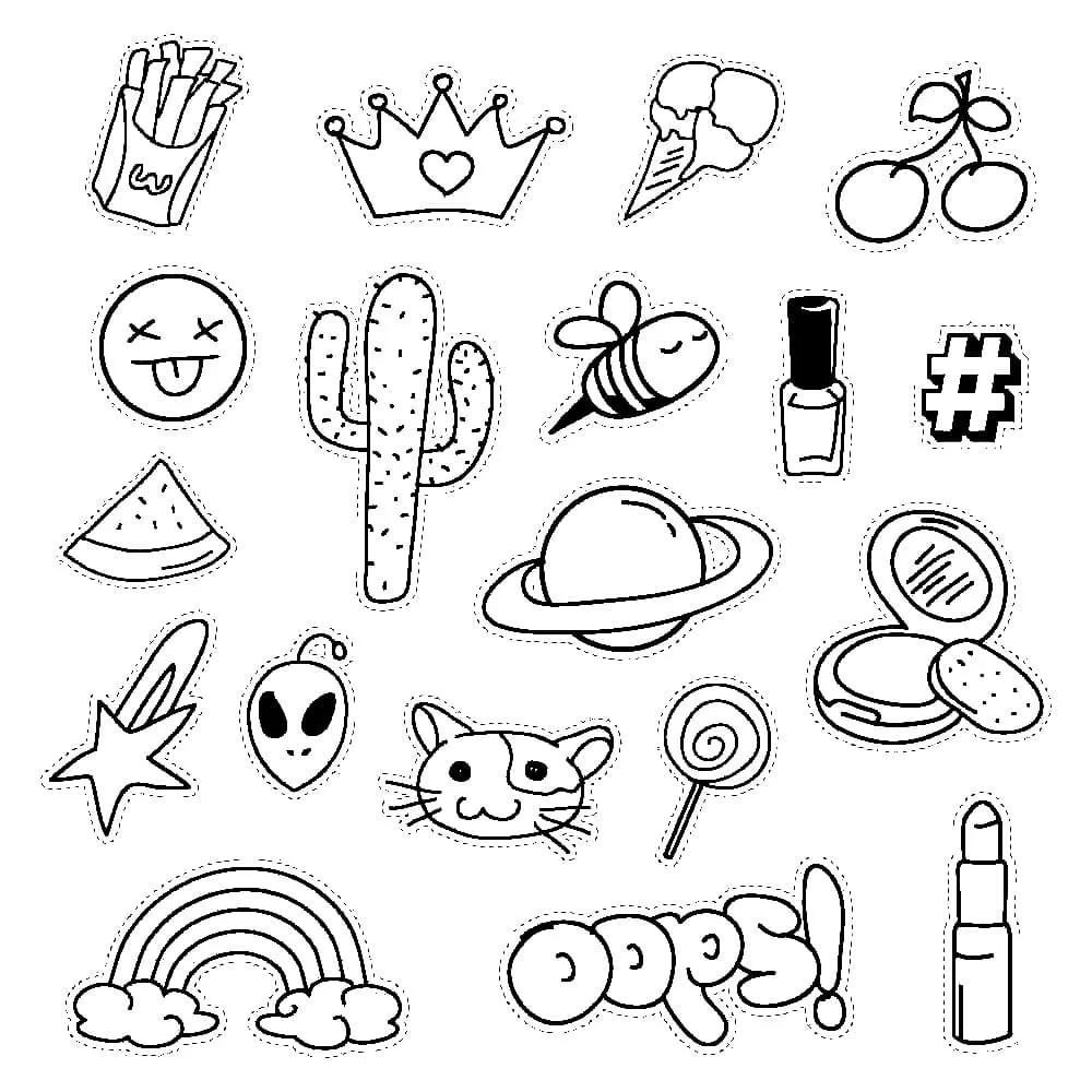 100+ Mẫu Tranh Tô Màu Sticker Cute: Bé Thích Mê! To Mau Sticker Cute05
