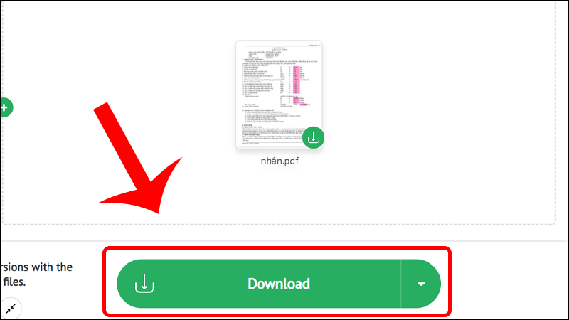 Sau khi thực hiện chuyển đổi nhấn Download để tải về Sau khi thực hiện chuyển đổi nhấn Download để tải về