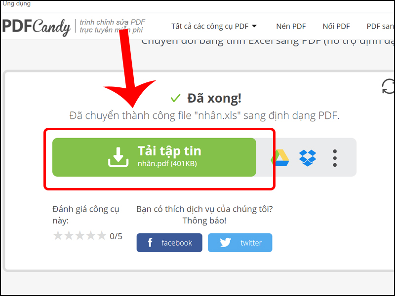 Sau khi chuyển đổi hoàn tất bạn nhấn Tải tập tin Sau khi chuyển đổi hoàn tất bạn nhấn Tải tập tin