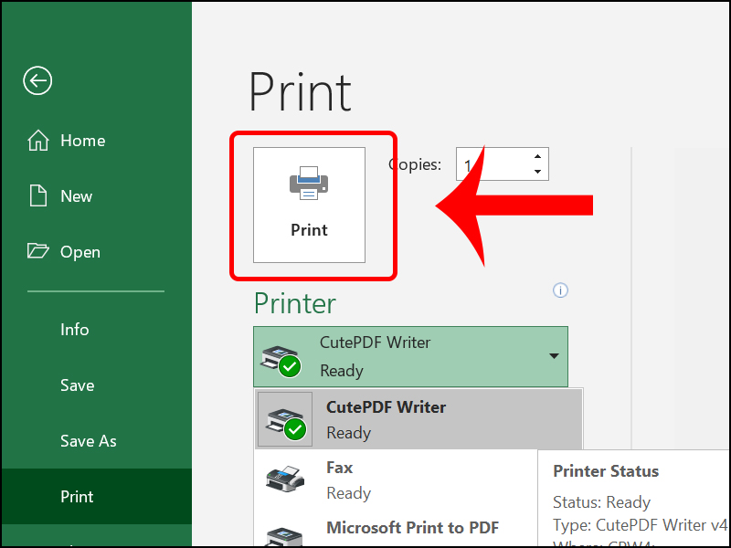 Nhấn vào mục Print Nhấn vào mục Print