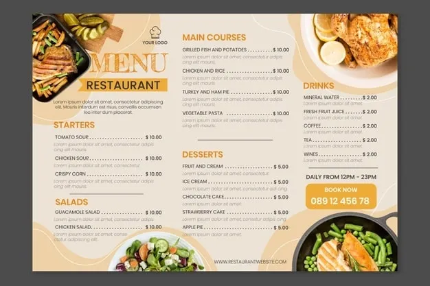 Bỏ Túi 20+ Mẫu Menu Đẹp Cho Lĩnh Vực Ăn Uống Giá Rẻ Tại TPHCM mau in menu dep06