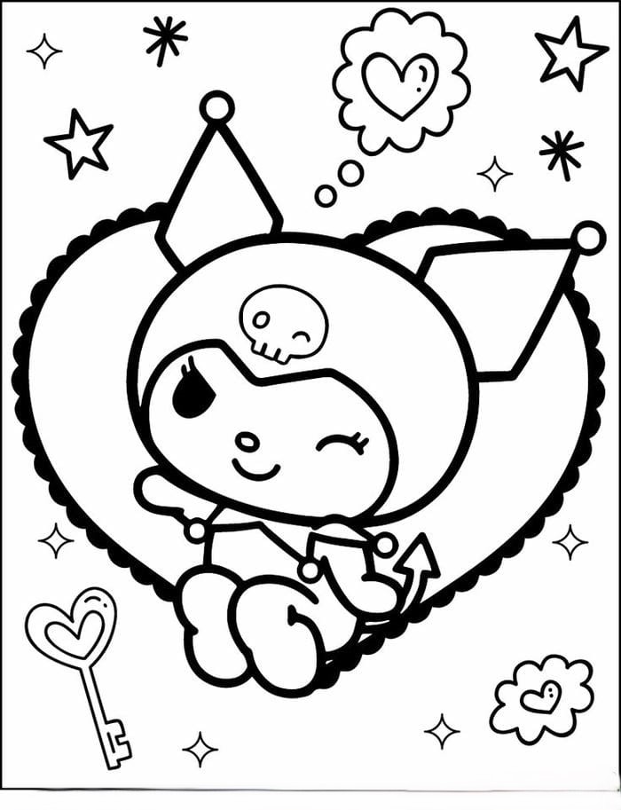 Mê Mẩn Với 99+ Tranh Tô Màu Kuromi và Melody Cho Bé - Tải Về Ngay! Tranh tô màu Kuromi đơn giản cho bé