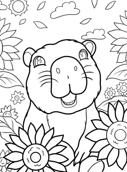 100+ Tranh Tô Màu Capybara Cute: Từ Dễ Đến Khó, Phù Hợp Mọi Lứa Tuổi! tranh to mau Capybara cute cho be thoa suc sang tao07