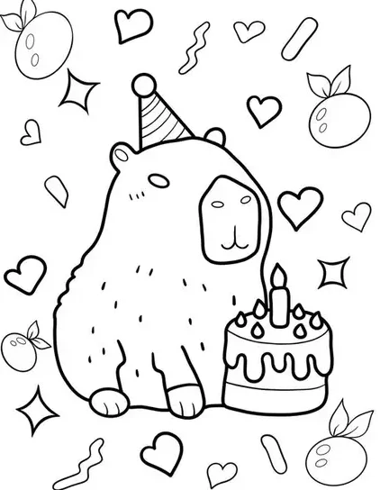 100+ Tranh Tô Màu Capybara Cute: Từ Dễ Đến Khó, Phù Hợp Mọi Lứa Tuổi! tranh to mau Capybara cute cho be thoa suc sang tao08