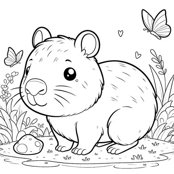 100+ Tranh Tô Màu Capybara Cute: Từ Dễ Đến Khó, Phù Hợp Mọi Lứa Tuổi! tranh to mau Capybara cute cho be thoa suc sang tao13