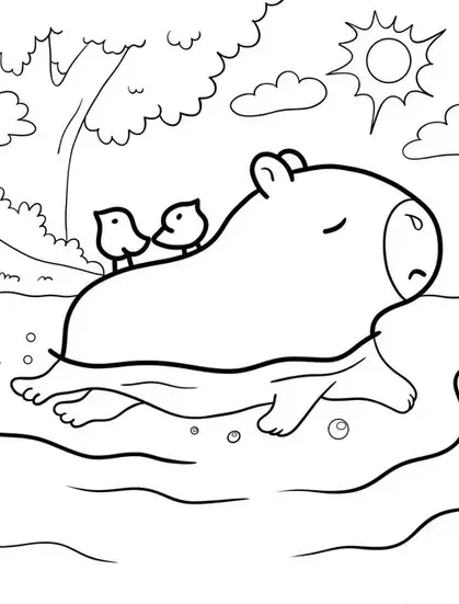 100+ Tranh Tô Màu Capybara Cute: Từ Dễ Đến Khó, Phù Hợp Mọi Lứa Tuổi! tranh to mau Capybara cute cho be thoa suc sang tao15