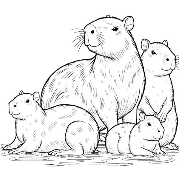 100+ Tranh Tô Màu Capybara Cute: Từ Dễ Đến Khó, Phù Hợp Mọi Lứa Tuổi! tranh to mau Capybara cute cho be thoa suc sang tao25