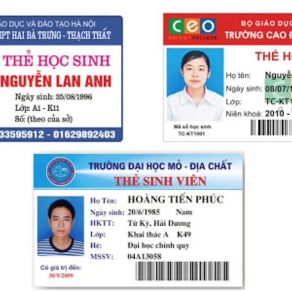In thẻ sinh viên, học sinh chuyên nghiệp