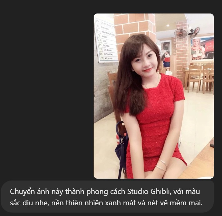 Ghibli Là Gì? Hướng Dẫn Chi Tiết Tạo Ảnh Phong Cách Ghibli Bằng AI Tải Ảnh Lên và Viết Lệnh (Prompt) để tạo ảnh phong cách Ghibli