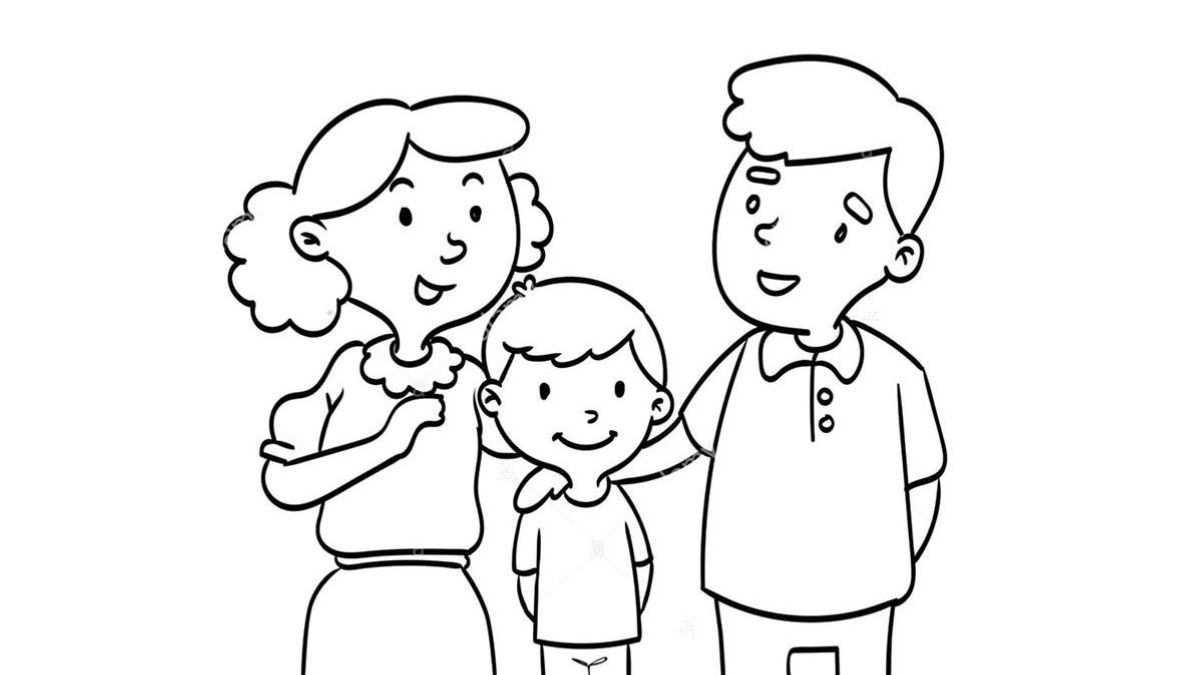 Bức tranh tô màu cho bé chủ đề gia đình Bức tranh tô màu cho bé chủ đề gia đình