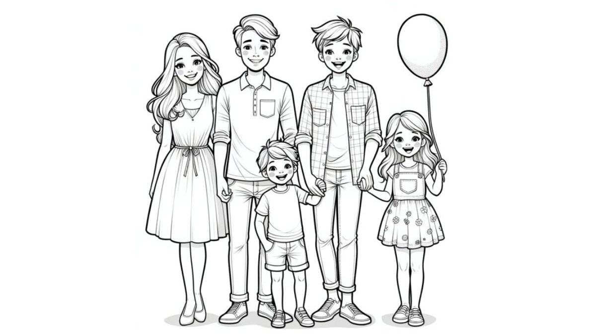 Bộ tranh tô màu đơn giản cho bé chủ đề gia đình Bộ tranh tô màu đơn giản cho bé chủ đề gia đình
