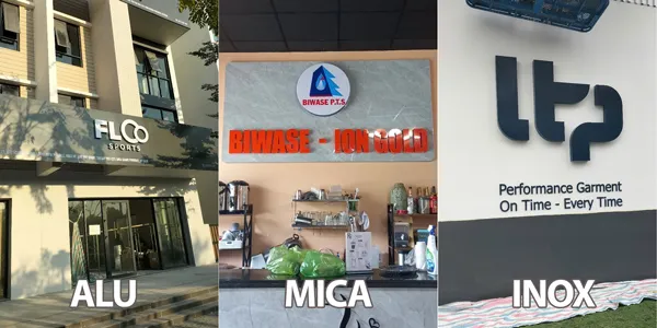 Chữ nổi Mica là lựa chọn kinh tế với vẻ đẹp rực rỡ, chữ nổi Alu phù hợp cho độ bền ngoài trời, còn chữ nổi Inox mang lại sự sang trọng đỉnh cao