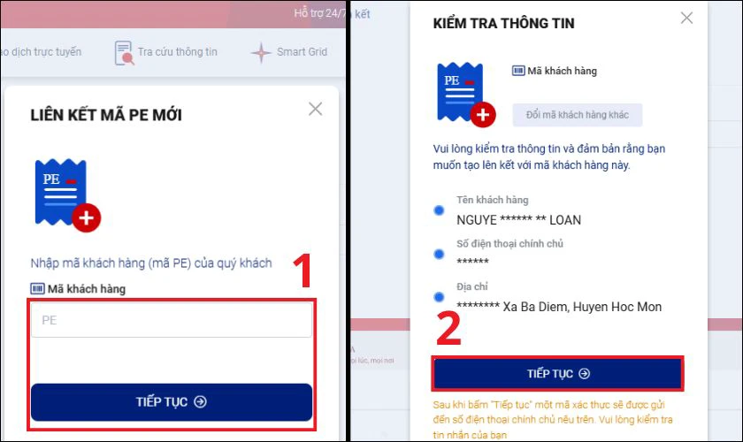 Bạn Đã Biết Cách Tra Cứu Tiền Điện Này Chưa? Đơn Giản Hơn Bạn Nghĩ! Nhập mã khách hàng và nhấn Tiếp tục