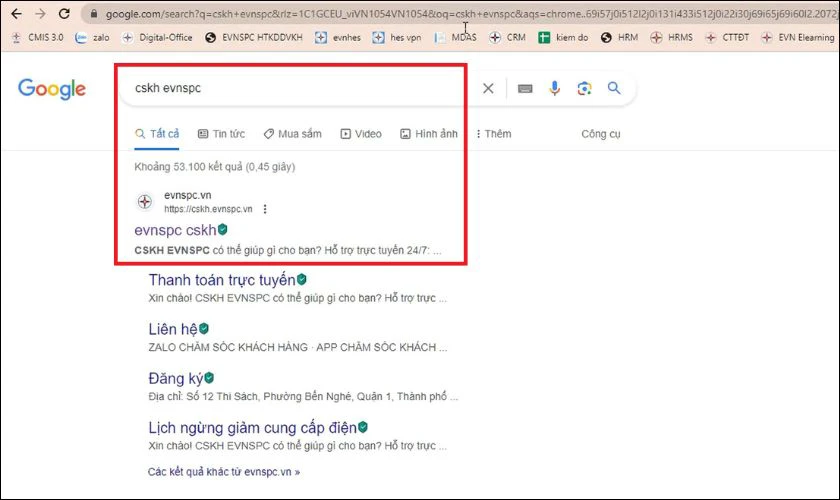 Bạn Đã Biết Cách Tra Cứu Tiền Điện Này Chưa? Đơn Giản Hơn Bạn Nghĩ! Tìm và truy cập website cskh evnspc