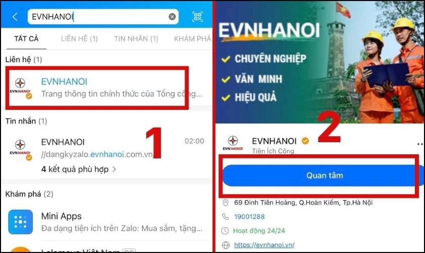 Bí kíp tra cứu lịch cắt điện toàn quốc: Không bao giờ bị động! Nhập vào ô tìm kiếm thông tin điện lực và nhấn vào Quan tâm