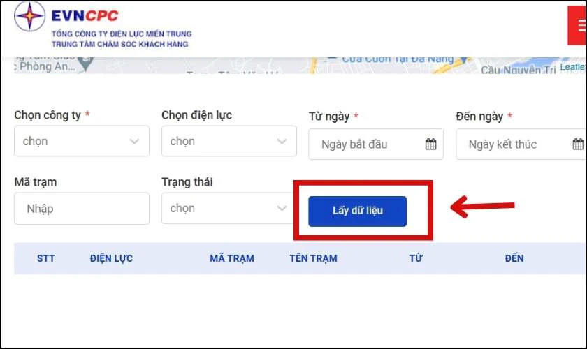 Bí kíp tra cứu lịch cắt điện toàn quốc: Không bao giờ bị động! Nhập thông tin tại các mục và bấm vào Lấy dữ liệu