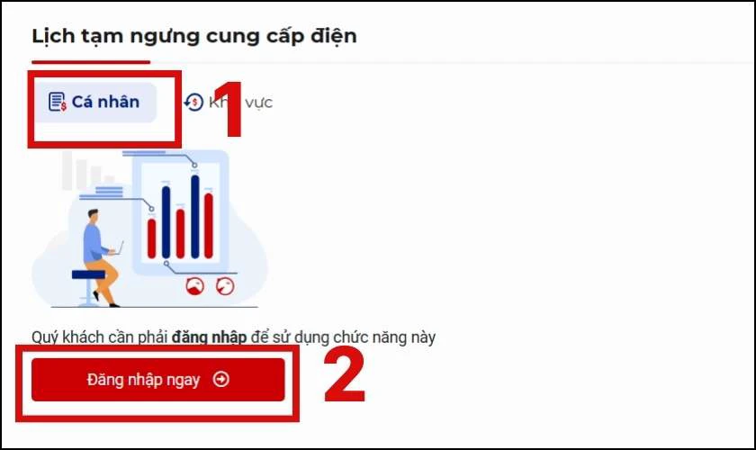 Bí kíp tra cứu lịch cắt điện toàn quốc: Không bao giờ bị động! Vào mục Cá nhân và chọn Đăng nhập ngay