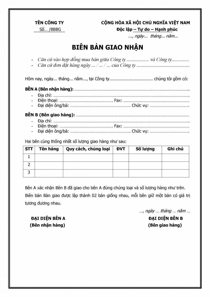 Mẫu Biên Bản Bàn Giao Phổ Biến Nhất Hiện Nay: Bạn Đã Có Chưa? bien ban ban giao innhanh.pro .vn02