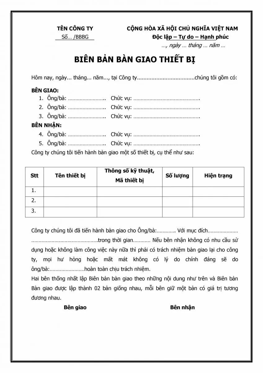 Mẫu Biên Bản Bàn Giao Phổ Biến Nhất Hiện Nay: Bạn Đã Có Chưa? bien ban ban giao innhanh.pro .vn04