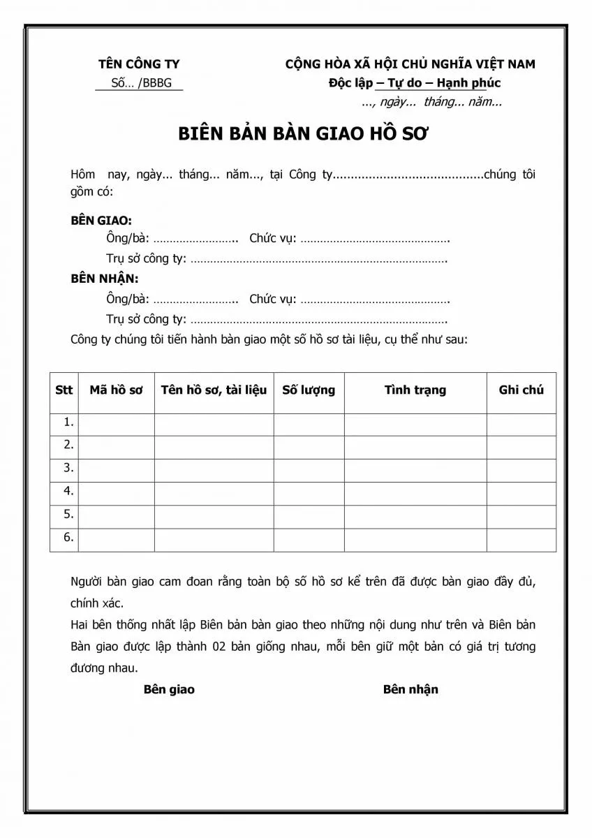 Mẫu Biên Bản Bàn Giao Phổ Biến Nhất Hiện Nay: Bạn Đã Có Chưa? bien ban ban giao innhanh.pro .vn05