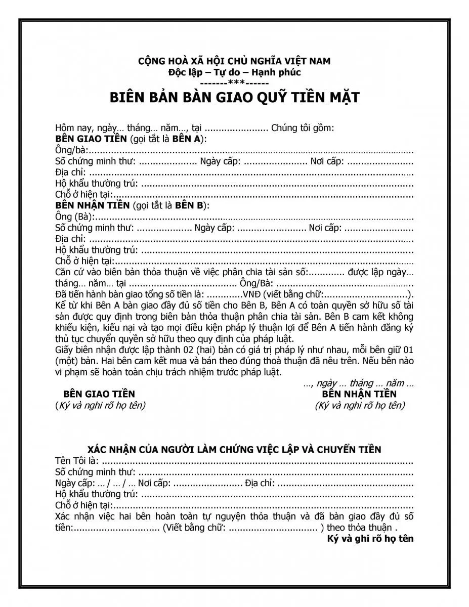 Mẫu Biên Bản Bàn Giao Phổ Biến Nhất Hiện Nay: Bạn Đã Có Chưa? bien ban ban giao innhanh.pro .vn09
