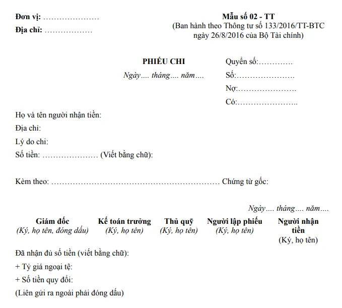 Bộ 40 Mẫu Phiếu Thu, Phiếu Chi 2025 Word, Excel, PDF: Tải Miễn Phí! phieu chi tien innhanh.pro .vn2