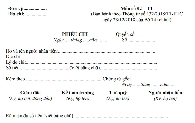 Bộ 40 Mẫu Phiếu Thu, Phiếu Chi 2025 Word, Excel, PDF: Tải Miễn Phí! phieu chi tien innhanh.pro .vn3