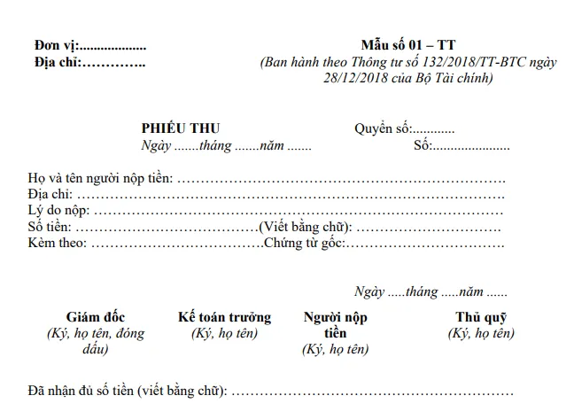 Bộ 40 Mẫu Phiếu Thu, Phiếu Chi 2025 Word, Excel, PDF: Tải Miễn Phí! phieu thu innhanh.pro .vn3