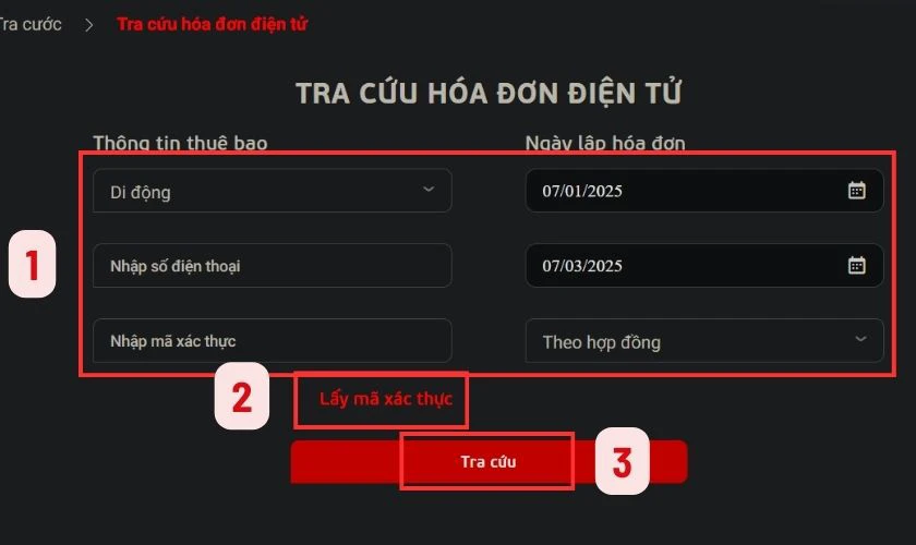 Tra cứu hóa đơn điện tử Viettel bằng website