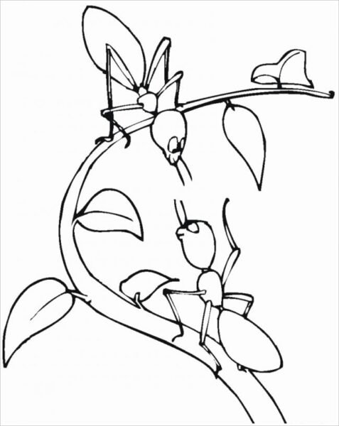 Hình tô màu con kiến dễ thương cho bé tập tô (7)