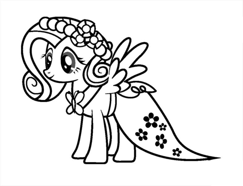 hinh-ve-chua-to-mau-ngua-pony-cho-be-tap-to-1-1-785x600-1 my little pony coloring pages fluttershy gala Unique Contemporar
