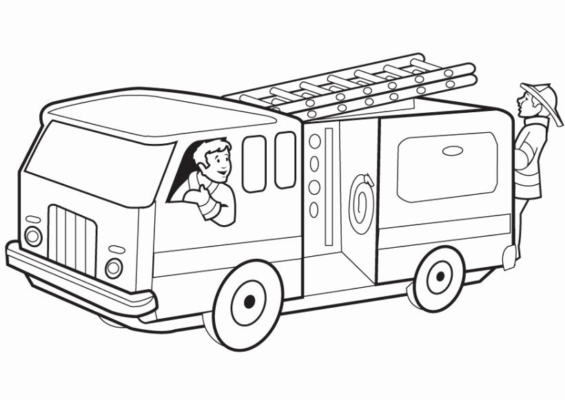 hinh-ve-chua-to-mau-xe-cuu-hoa-cho-be-tap-to-1 fire truck coloring page Elegant Fire Truck clipart black and white Pencil and in color fire truck