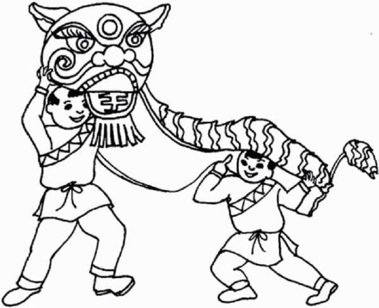 Hình vẽ đen trắng ngày tết cho bé tô màu (2)