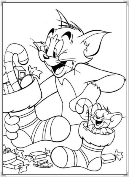 hinh-ve-den-trang-tom-and-jerry-cho-be-to-mau-3-435x600-1 Hình vẽ đen trắng Tom and Jerry cho bé tô màu (3)