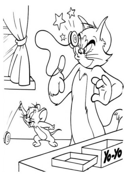 hinh-ve-den-trang-tom-and-jerry-cho-be-to-mau-4-435x600-1 Hình vẽ đen trắng Tom and Jerry cho bé tô màu (4)