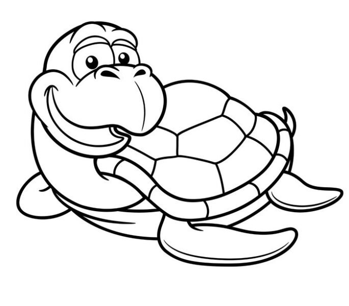 mau-tranh-to-mau-con-rua-cho-be-tap-to-2-685x600-1 Vector illustration of Cartoon turtle - Coloring book