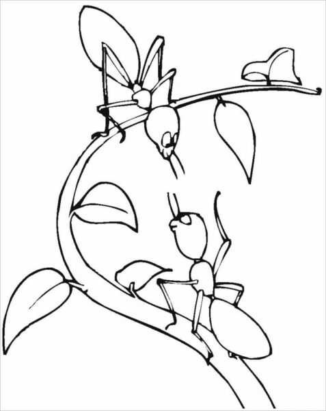 Những tranh tô màu con kiến cho bé tập tô (8)