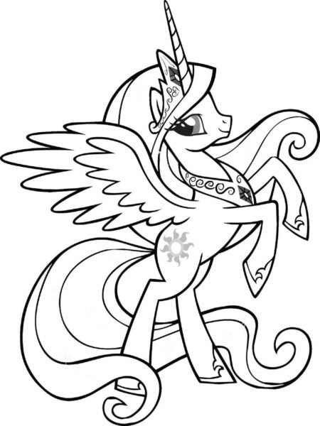 nhung-tranh-to-mau-ngua-pony-4-1-450x600-1 my little pony coloring pages princess celestia baby Printable My Little Pony Color Pages New My Little Pony Princess Celestia