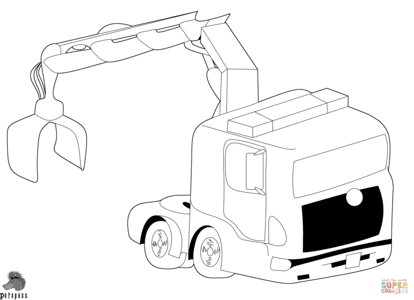 Tranh tô màu cần cẩu cho bé tập tô (1)