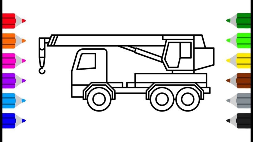 Tranh tô màu cần cẩu cho bé tập tô (19)